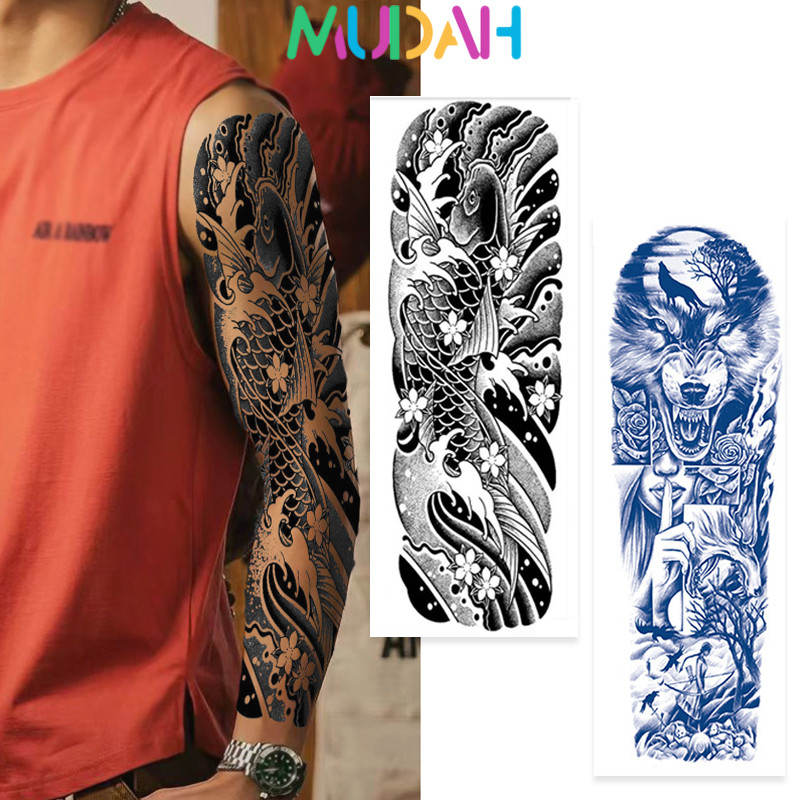 Tatto Full Lengan Anti Air Semi Permanen Tato Temporary Stiker Tato Temporer Fruit Ink Premium