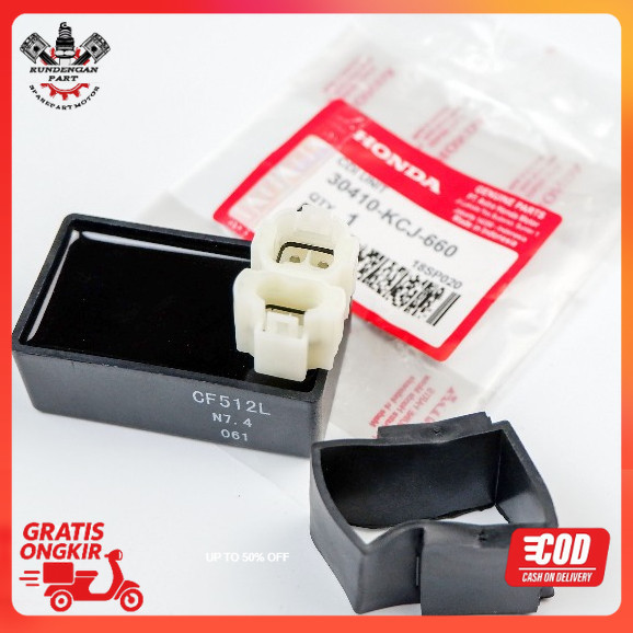 CDI Unit Assy + Karet Pegangan KCJ Honda Tiger & Tiger Revo ori part motor