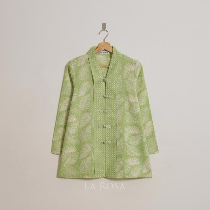 PROMO Atasan Batik Wanita Dira / Blouse Batik Wanita / Batik Kerja - Hijau, M