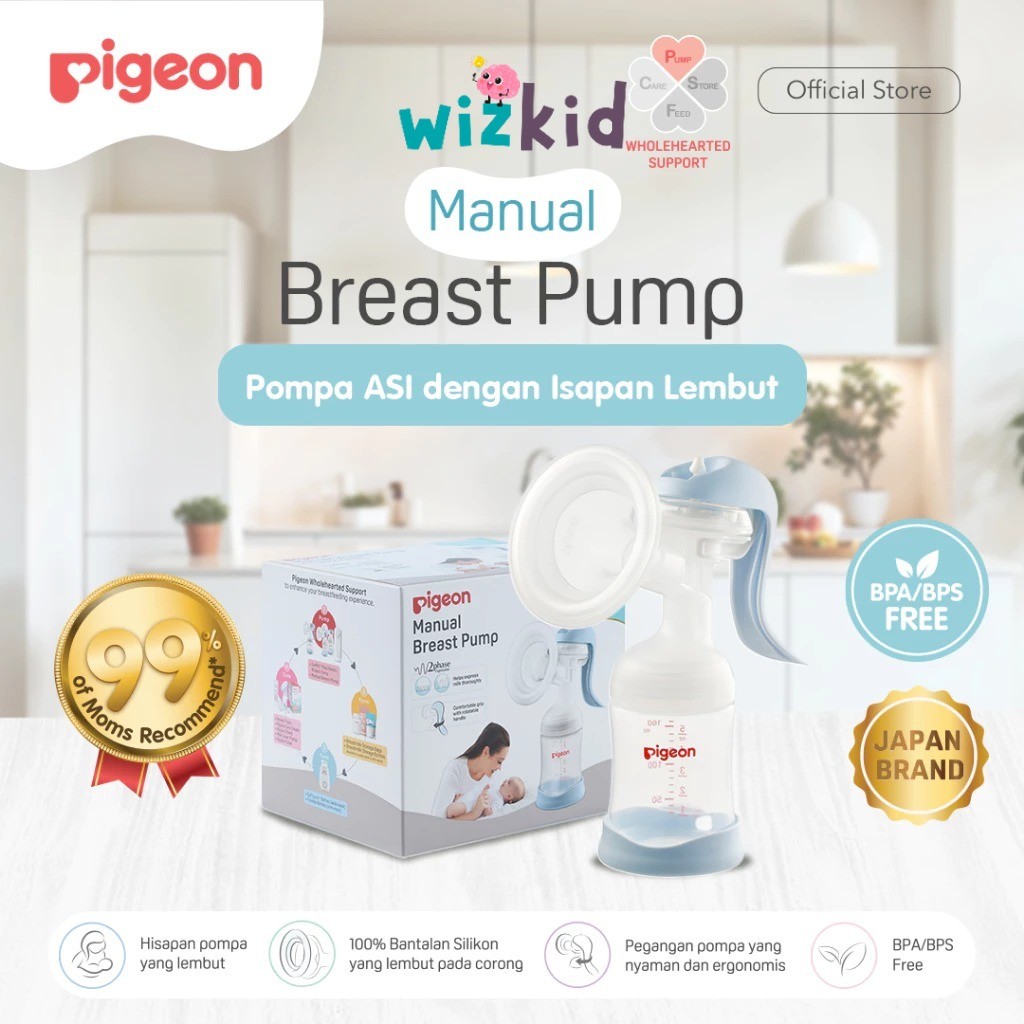 Pigeon Pompa ASI manual Breast Pump isapan lembut corong silikon Alat pumping ASI bayi breastfeeding