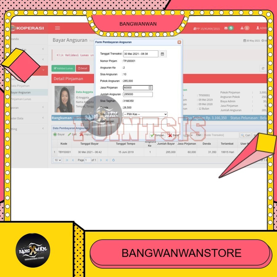 Source Code Aplikasi Koperasi Karyawan Simpan Pinjam PHP CI BGW