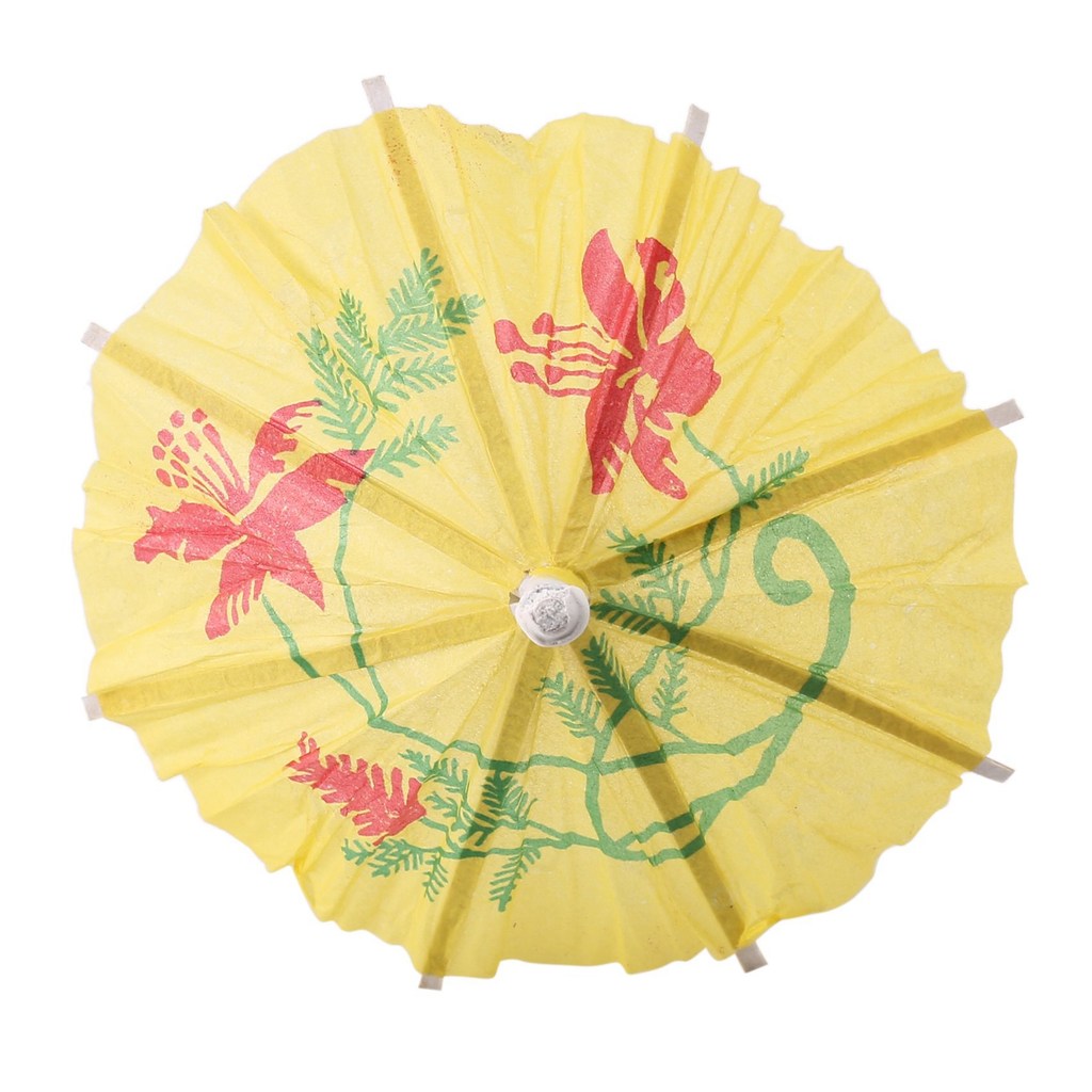 288Pcs Color Flower Paper Small Umbrella Sign Fruit Sign Cocktail Sign Bar Supplies Fruit Plate Drin