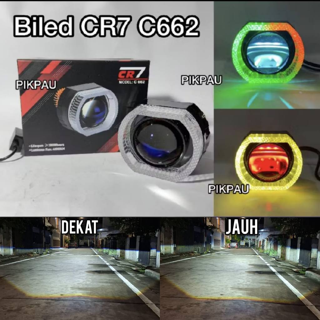 Lampu Utama Biled CR7 C662 Original Shroud RGB App Plus Devil Eye