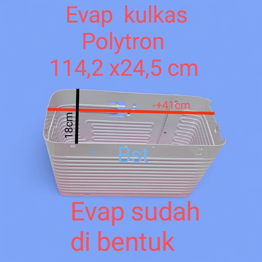 KULKAS SPAREPART EVAPORATOR KULKAS POLYTRON 1 PINTU 114,2 X 24,5CM SUDAH DI BENTUK