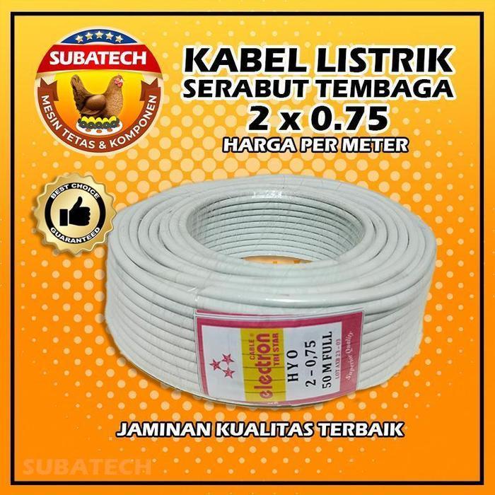 Kabel ROLL Listrik Ganda Serabut Isi-50Meter/1 Roll Tembaga - Putih