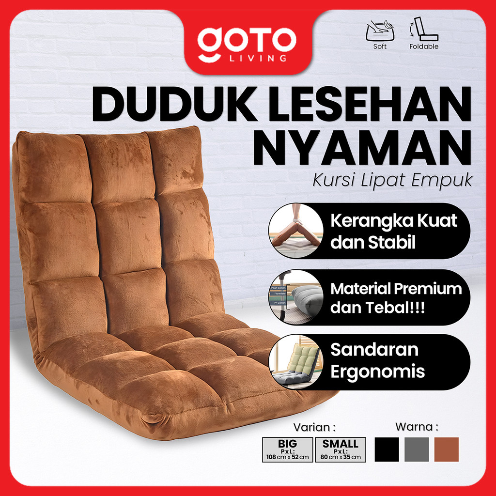 (Special Offer) Goto Almero Kursi Lipat Santai Sandaran Sofa Lesehan Depan TV Mini Jumbo Floor Chair