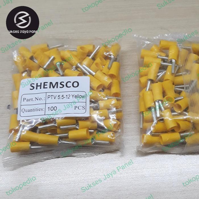 Skun pin 6mm - PTV 5.5-12 kabel 4 - 6mm (hanya warna Kuning)