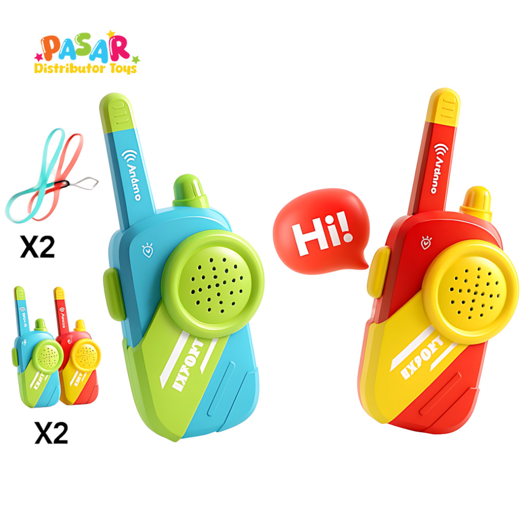 Mainan Anak 2PCS ANTENNA REPORT HAPPY GROWTH JM11587 Mainan HT Suara Walkie Talkie Anak Mainan Anak