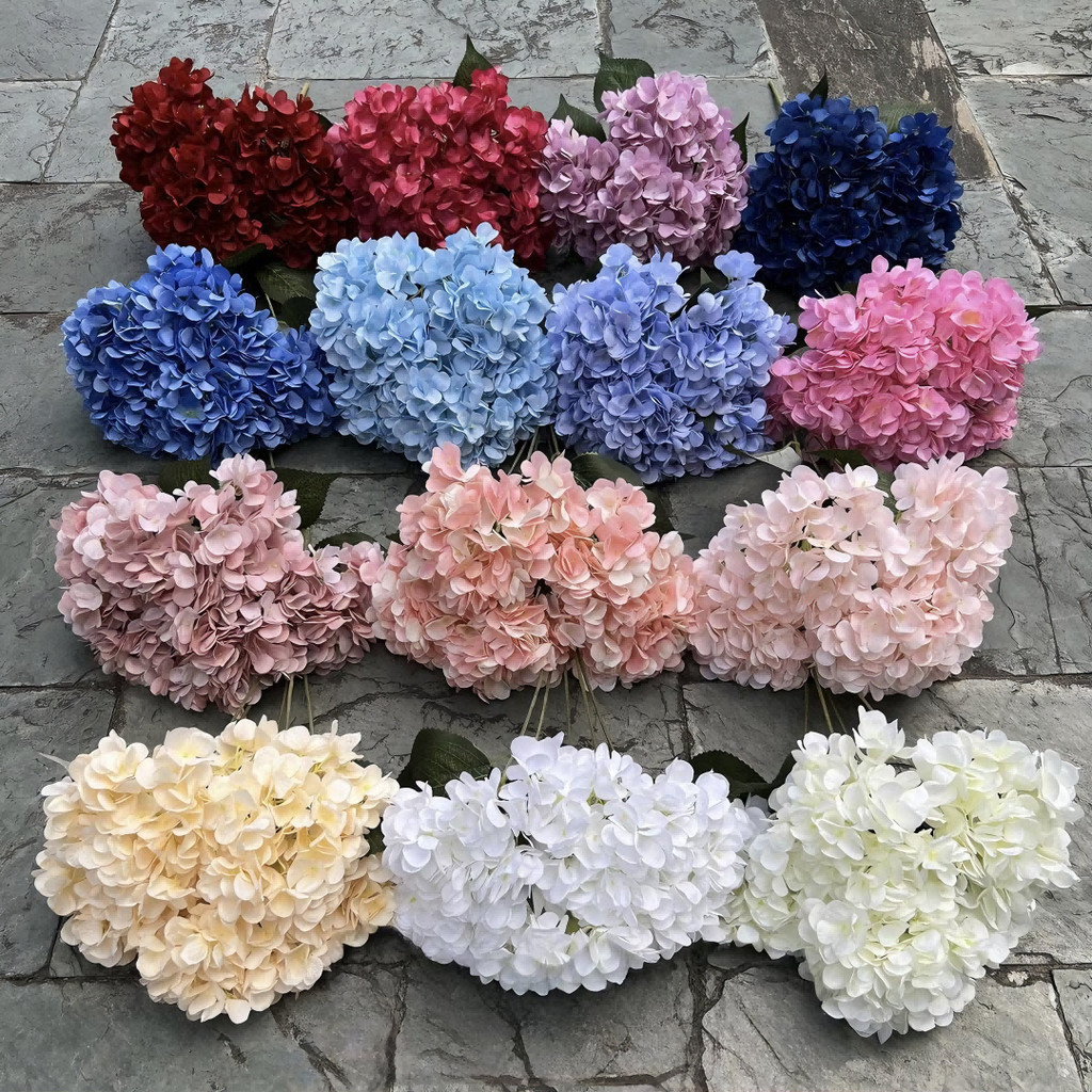 [Harga Grosir]Bunga Hortensia Jumbo Artificial hydrangea bunga artificial dekorasi 5 cabang