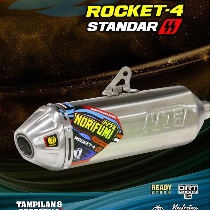 KNALPOT NORIFUMI ROCKET4 STANDART BOREUP KOMPETISI  KLX/DT 150 KLX140 DAN CRF150 WR155 - ROCKET STAN