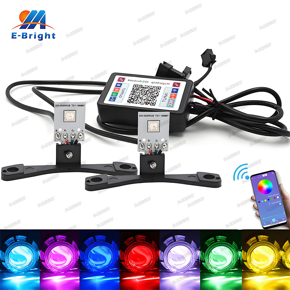 1Set Car Devil Eye Demon Evil Eyes RGB DRL Daytime Running Light 12V for 2.5in 2.8in BI Xenon Projec