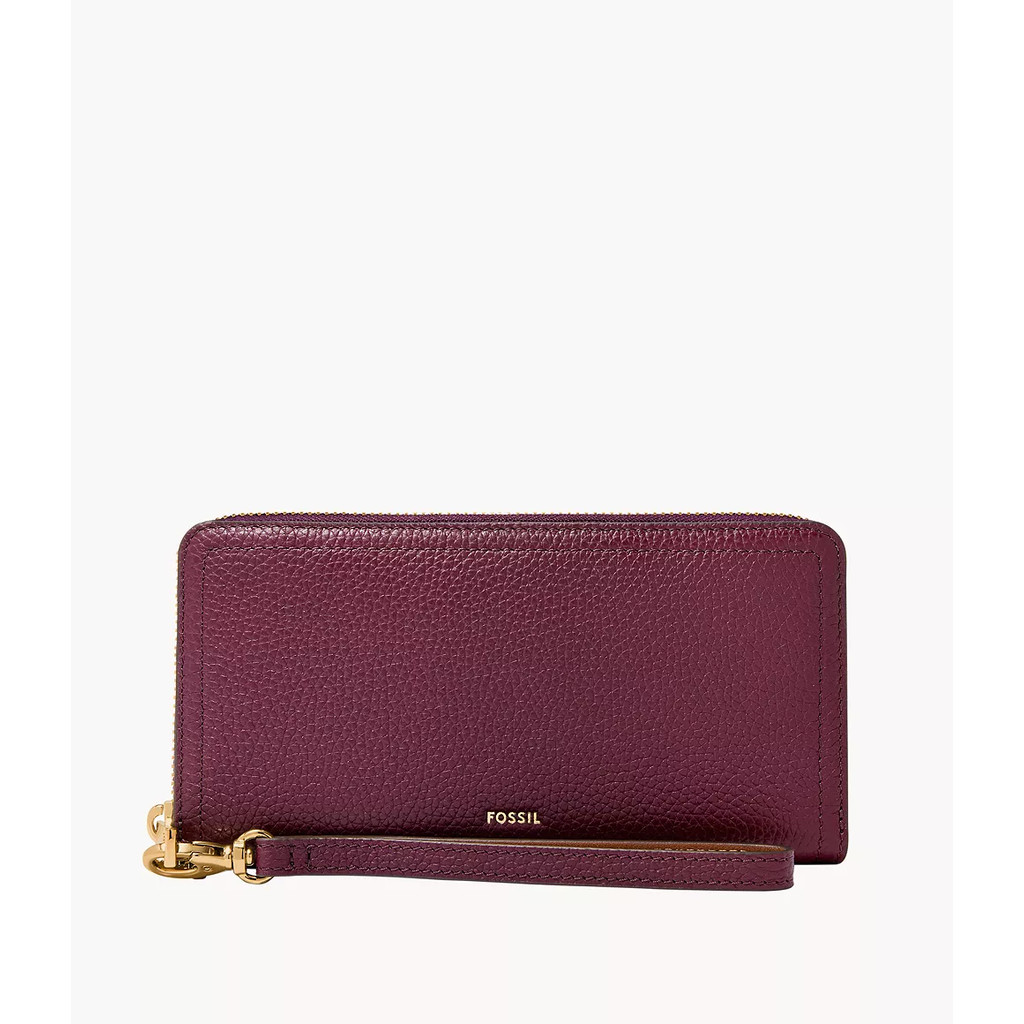 Fossil Logan RFID Zip Around Clutch Berry Dompet Wanita SL7831-649