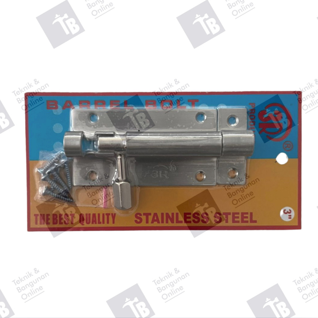 3R Grendel 3 Inch 3" SS / Grendel Pintu Stainless Steel Tebal 3inch