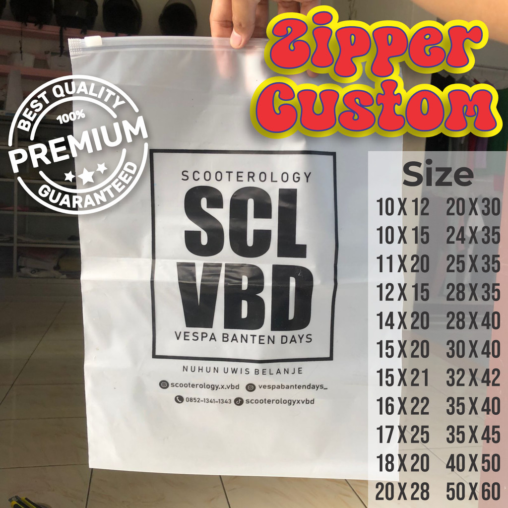 Plastik Zipper Ziplock Custom / Plastik Ziplock Custom Sablon Potrait Free Desain