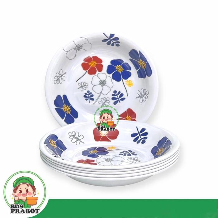 BIG SALE PIRING MELAMIN 9 INCH CEKUNG 6 PCS / PIRING MAKAN CEKUNG MELAMIN 9 INCH Putih Sayur Kitchen