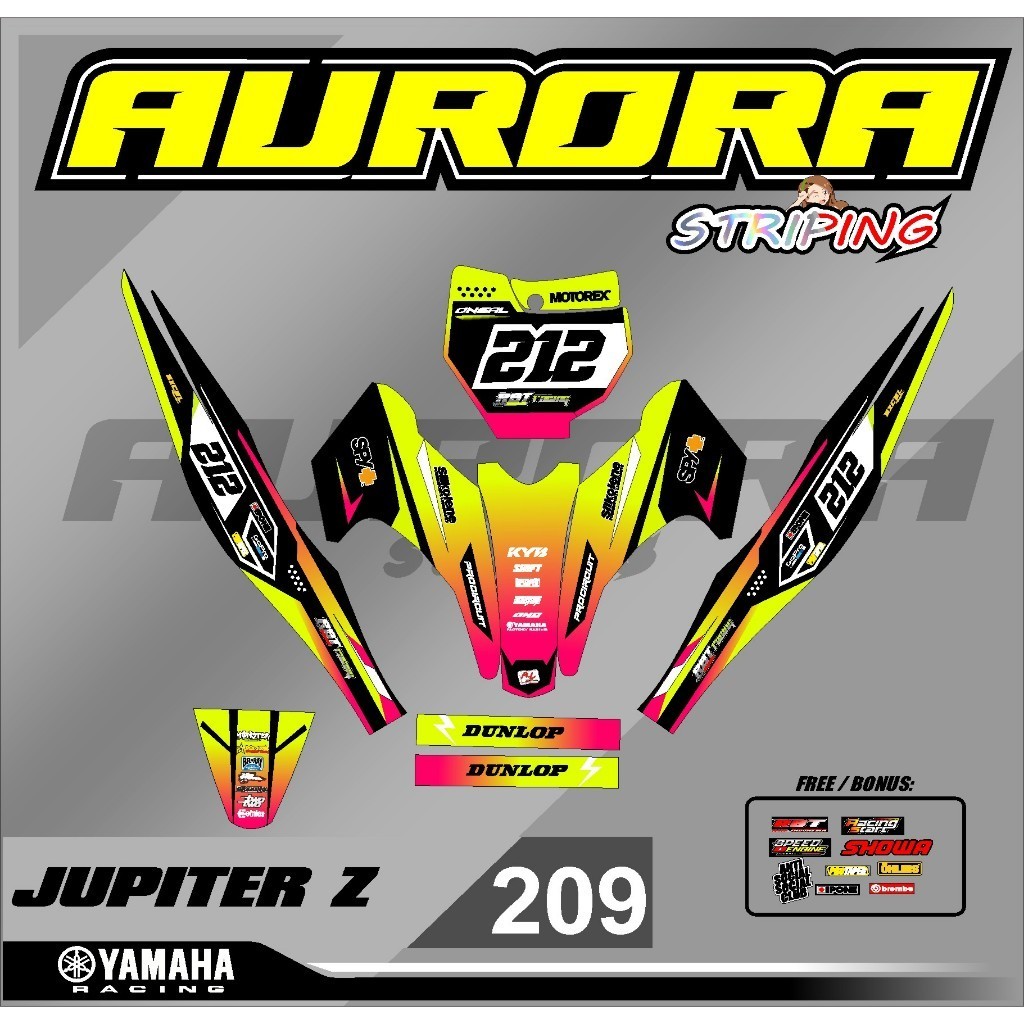 STRIPING DECAL RBT JUPITER Z BURHAN RBT BEBEK MODIF SUPERMOTO YZ CRF KLX KX KTM RBT new terbaru