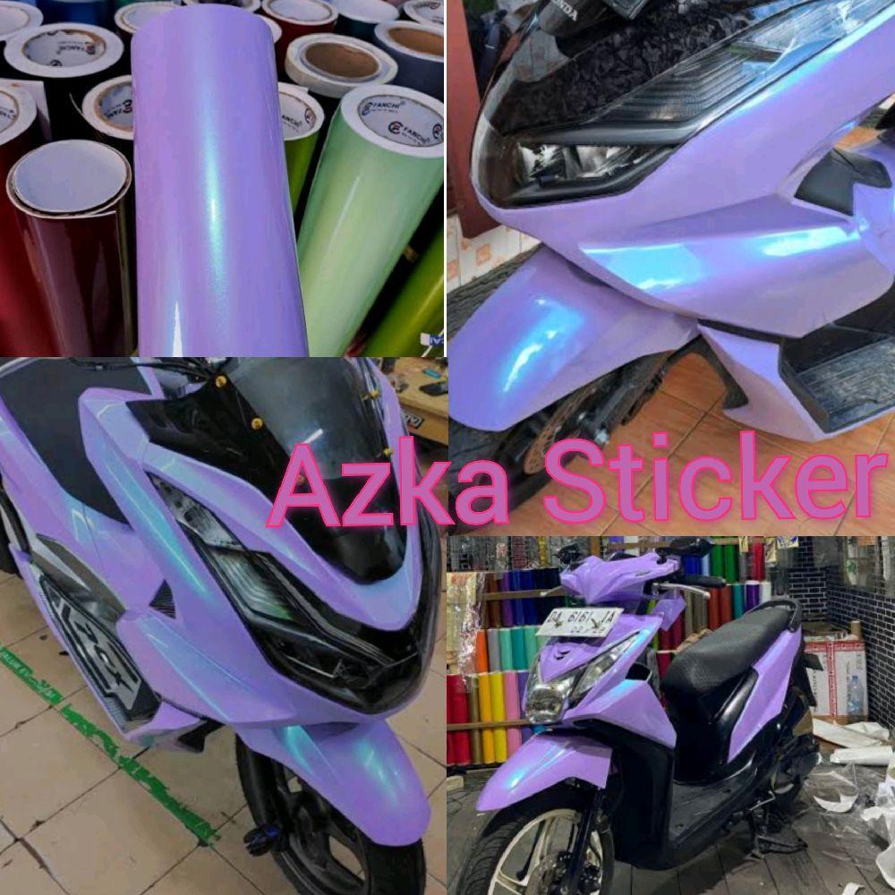 Stiker skotlet Motor ungu lilac lembayung hijau setiker sekotlet ungu lilac lembayung