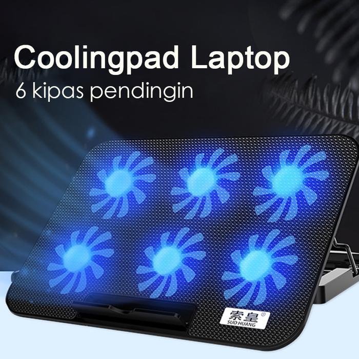 Pendingin Laptop Cooling Pad Stand Kipas Fan 6 untuk AST/Asus/Lenovo Baru Notebook