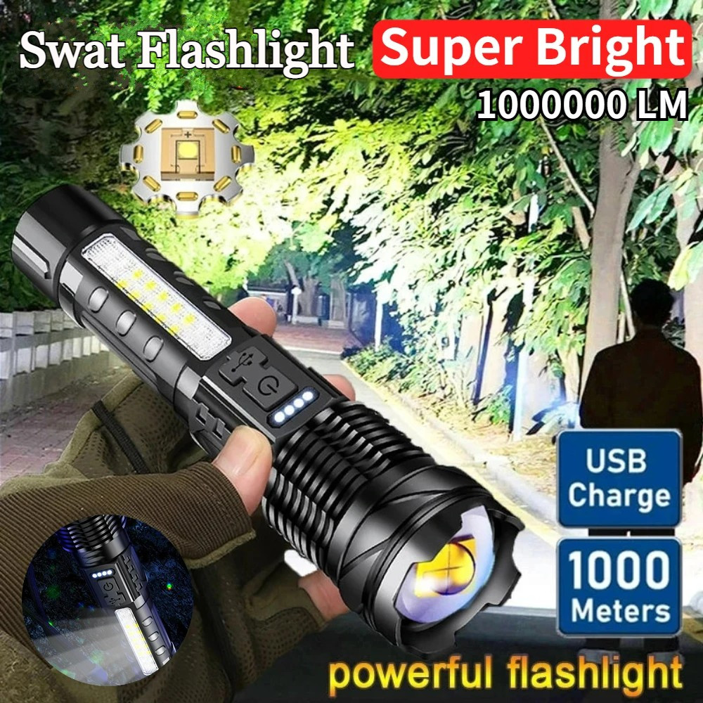 [Penawaran terbatas waktu]Senter led super terang/Senter Swat Police Terbaik /zoom 7 mode cahaya sen