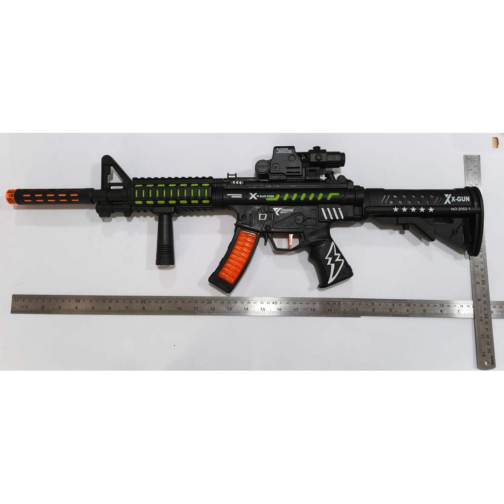 Mainan Pistol Senapan M416 Elektrik Suara Lampu Getar Laser Infrared X-Gun Jumbo 70CM Anak Laki