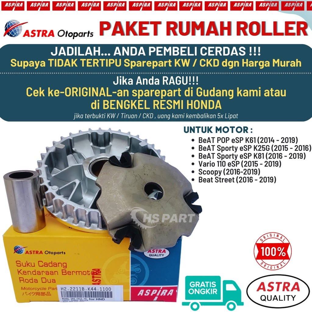 Rumah Roller Beat Fi Stater Halus Original Aspira Scoopy fi esp Vario 110 fi esp Original Beat Stree