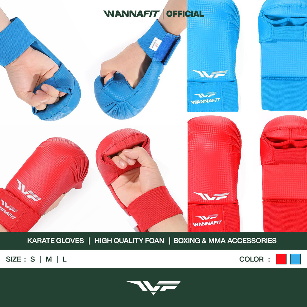 WANNAFIT Sarung Tangan Karate | Gloves Karate | Perlengkapan Tinju & MMa