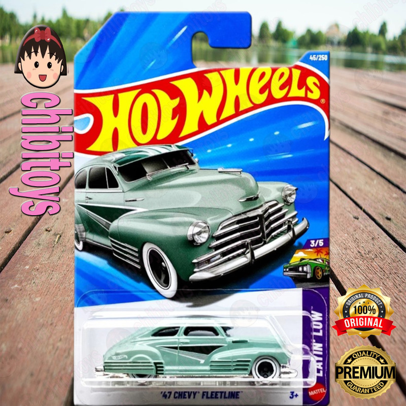 Hot Wheels 47 Chevy Fleetline Hijau Diecast Mobil Klasik Lowrider