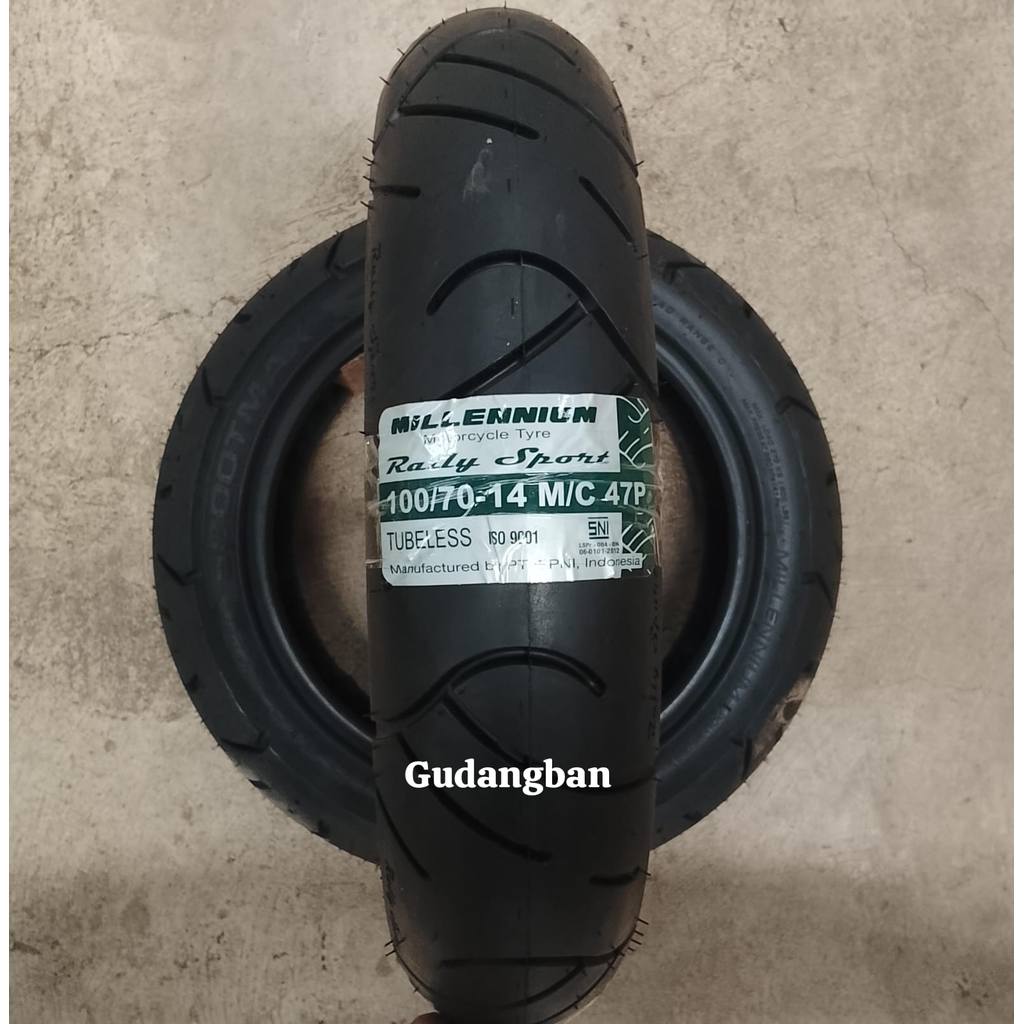 Ban Millenium Rally Sport 100 70 14 Tubeless Ban Luar motor Fino 125  X-Ride 125 FREE PENTIL