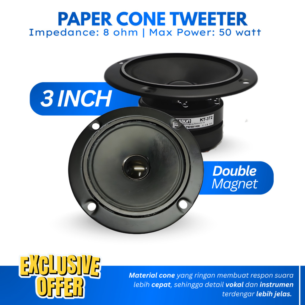 Tweeter Speaker 3 Inch 8 Ohm 50 Watt Double Magnet Tweeter 3 In Suara Jernih Tweeter Mobil 3 Inch
