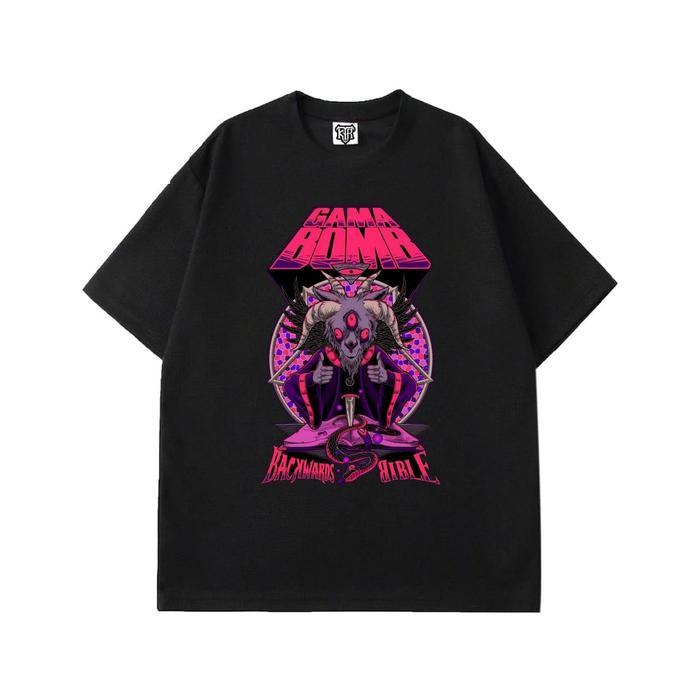 (COD) LYCUS CLOTHING Tshirt GAMA BOMB lengan pendek Hitam Kaos distro Unisex Combed Digital Bandung 