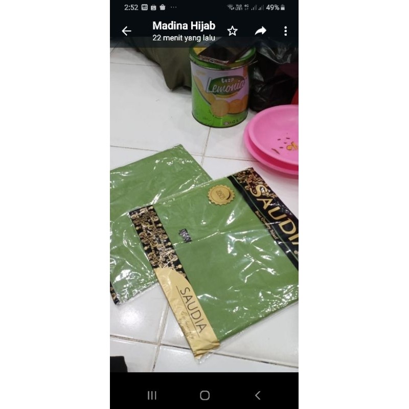 jilbab segiempat warna hijau muslimat/saudia rawis ijo muslimat