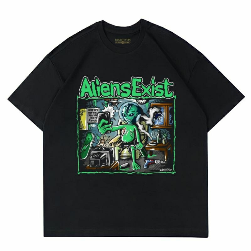 Baju Kaos Aliens Exitst T-Shirt