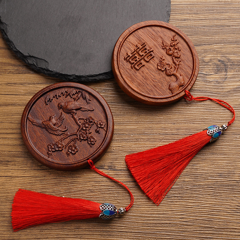 Cermin Rias Kayu Cendana Vintage Ukiran Cermin Kecil Set Pernikahan Cermin Kayu Cendana