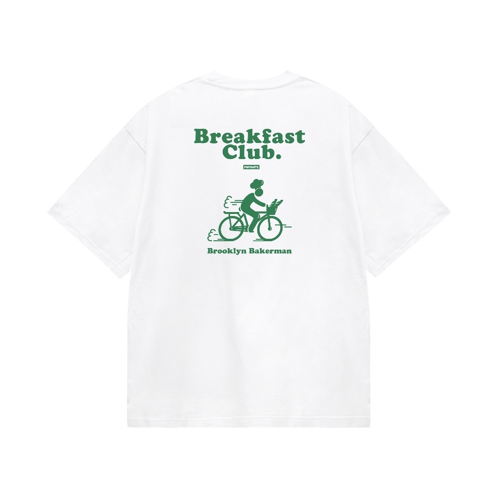 POPSUITE Kaos Grafis Heavyweight Boxy 16S Oversize Brooklyn Bakerman in White