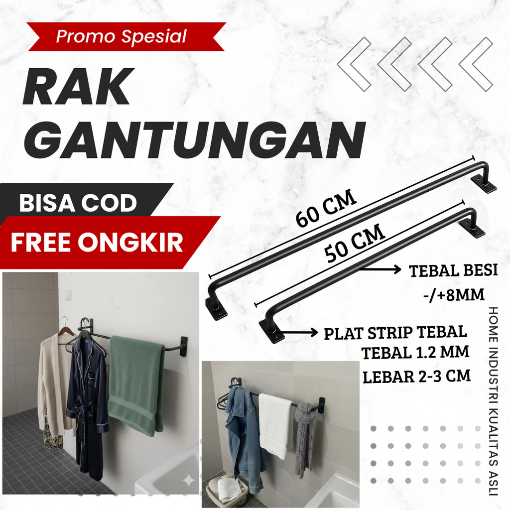 Gantungan Baju Dinding ,Gantungan Baju Besi Tembok, Dinding / Gawang Baju Tembok