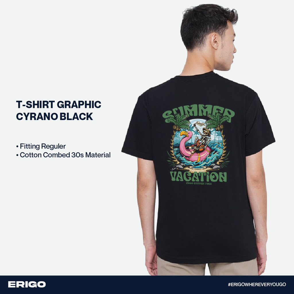 Erigo T-Shirt Graphic Cyrano Black - Kaos Unisex