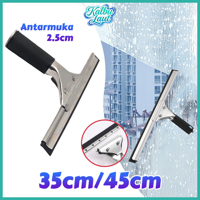 Window Squeegee Squeegee Kaca 35cm/45cm Stainless Steel Pembersih Kaca Jendela Keramik