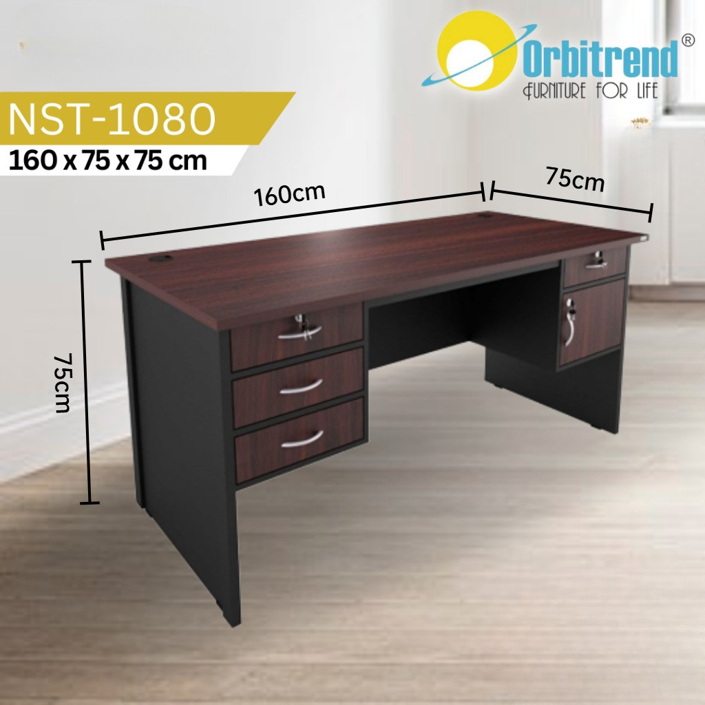 HAPPY IDEA - Meja Tulis 1 Biro Premium Bahan Tebal Kuat Kokoh Meja Kerja Meja Kantor ORBITREND NST-1