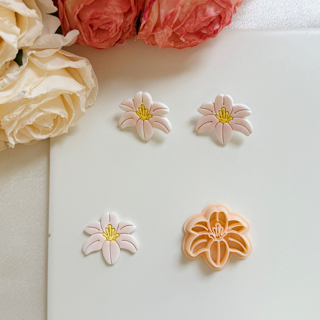 Lily Flower Polymer Clay Cutter Spring Floral Clay Cutters Earring Cutter Making Jewelry Earring Cut