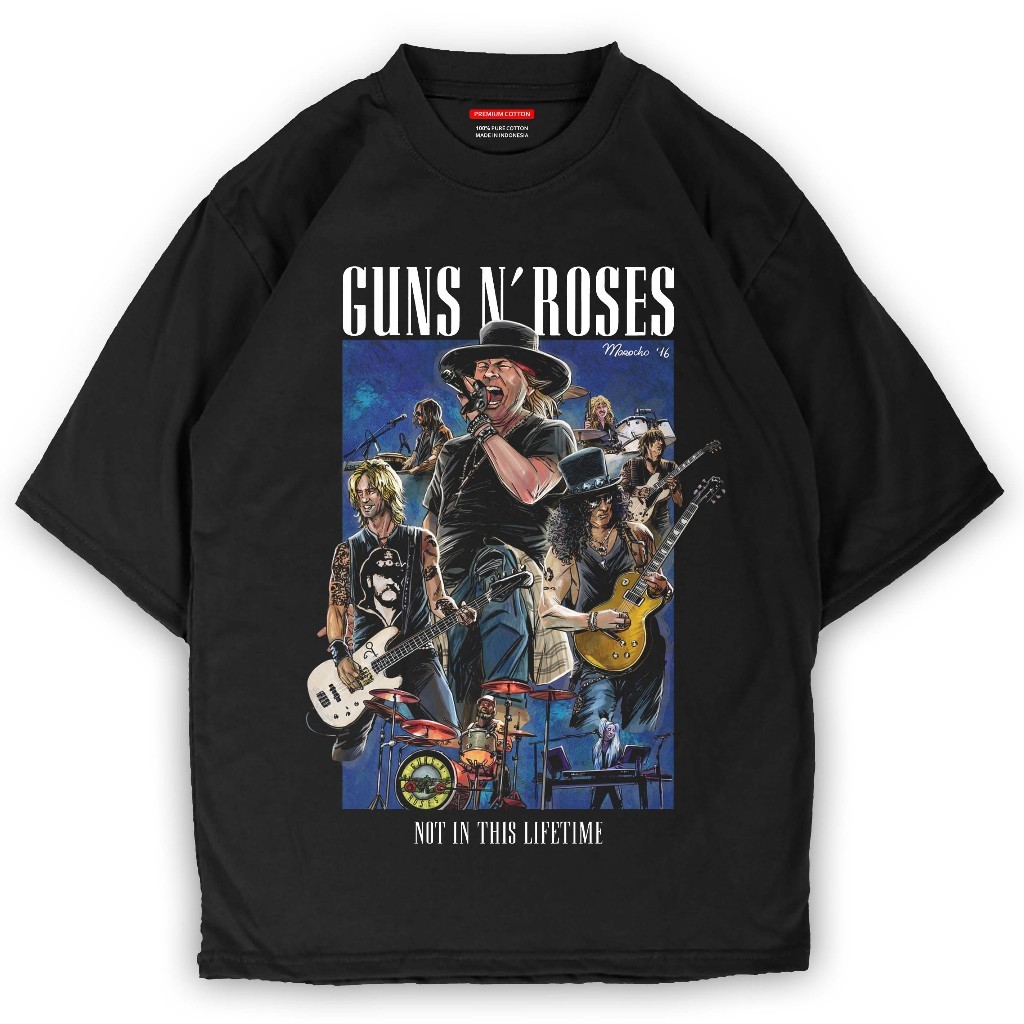 KAOS GUNS N ROSES - LIFETIME TSHIRT BAJU BAND METAL ROCK GNR GRAPHICTEESID Kaos Pria