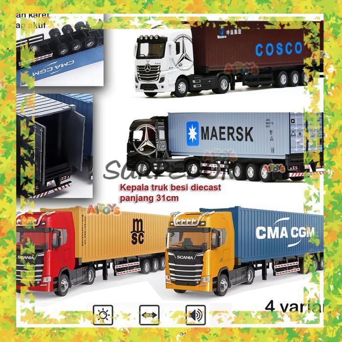 Diecast truk trailer mainan truk trailer mainan truk Scania mainan truk Fuso Diecast truk container 