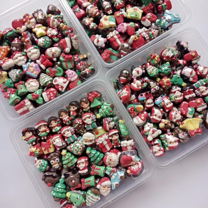 Coklat karakter natal merry christmas mix semua karakter natal