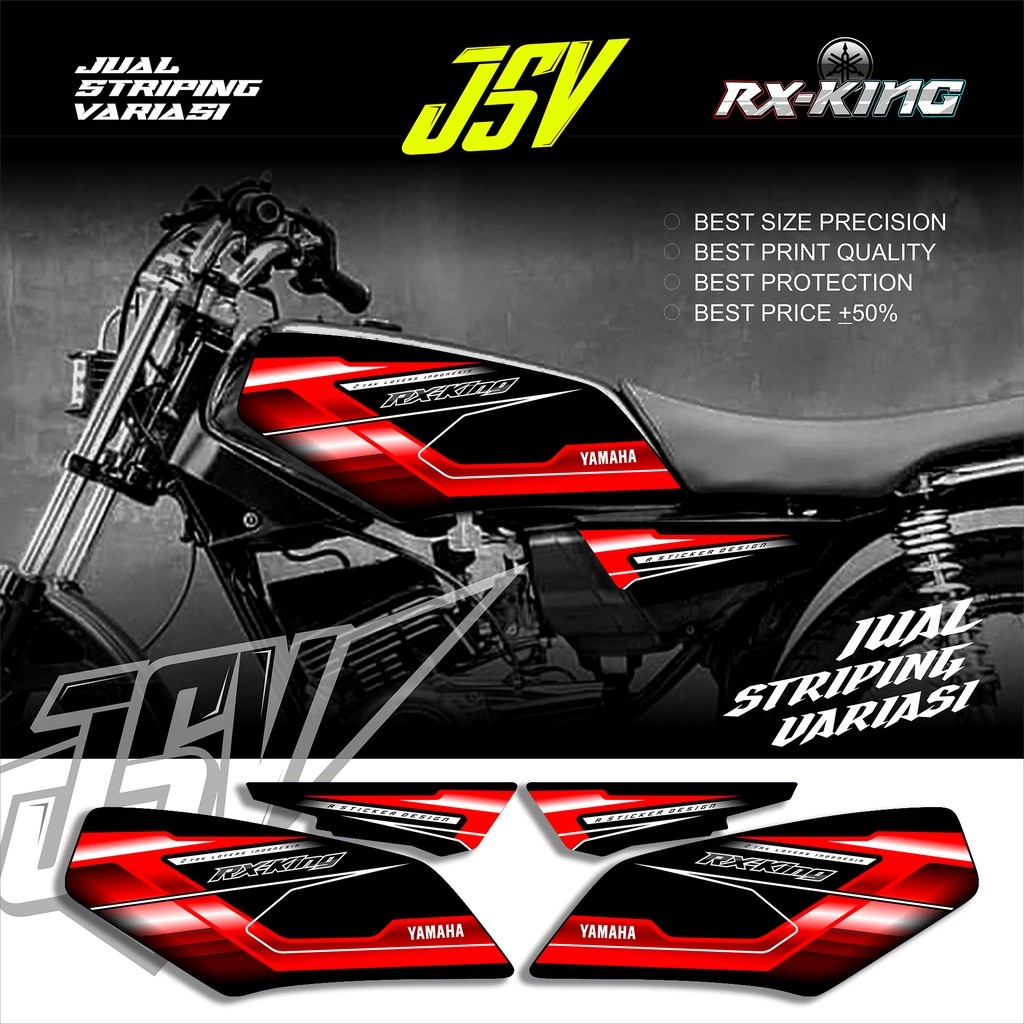 Striping YAMAHA RX KING New Variasi Simple Stiker Motor Striping Sticker Lis Aksesoris Original Cost