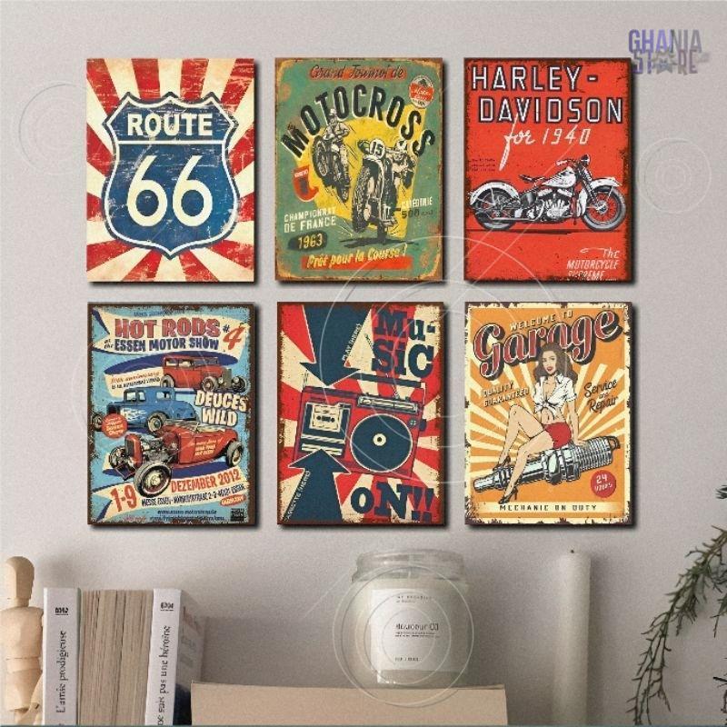 Poster Papan 152  Poster dinding retro vintage Hiasan dinding kamar cowok Pajangan   Wall decor  Dek