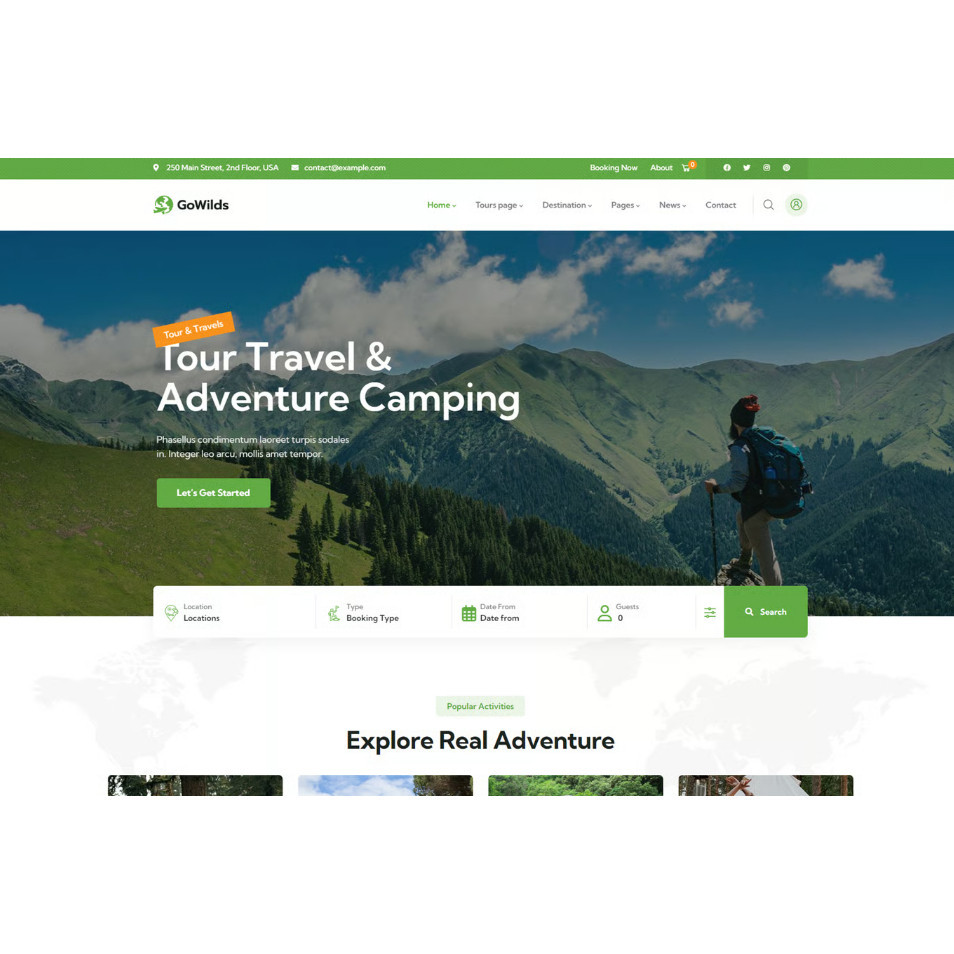 (Template Premium) Gowilds - Travel & Tour Booking WordPress Theme
