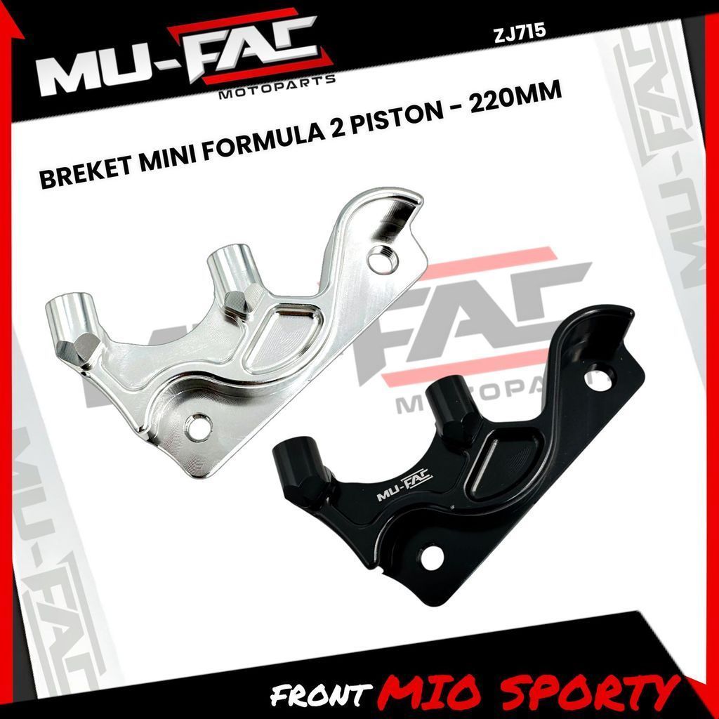 BM Breket MUFAC Kaliper Mini Formula 2 Piston Motor Mio Sporty Ukuran 220mm ALUMINIUM CNC