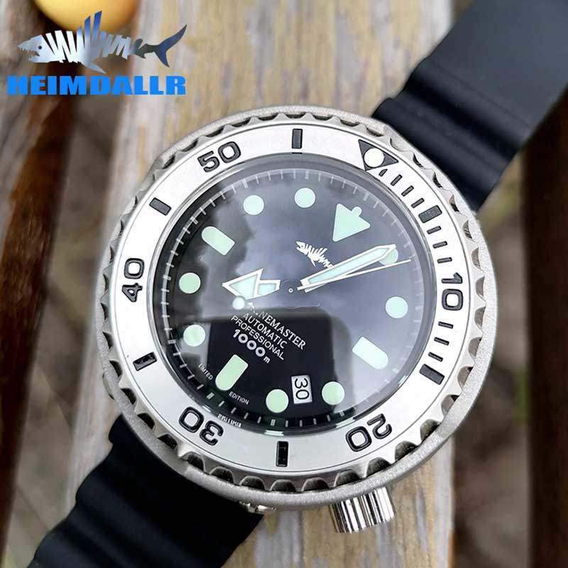 HEIMDALLR Marine Master Tuna NH35A Movement Mens Automatic Wrist Watch 1000M Waterproof PVD Electrop