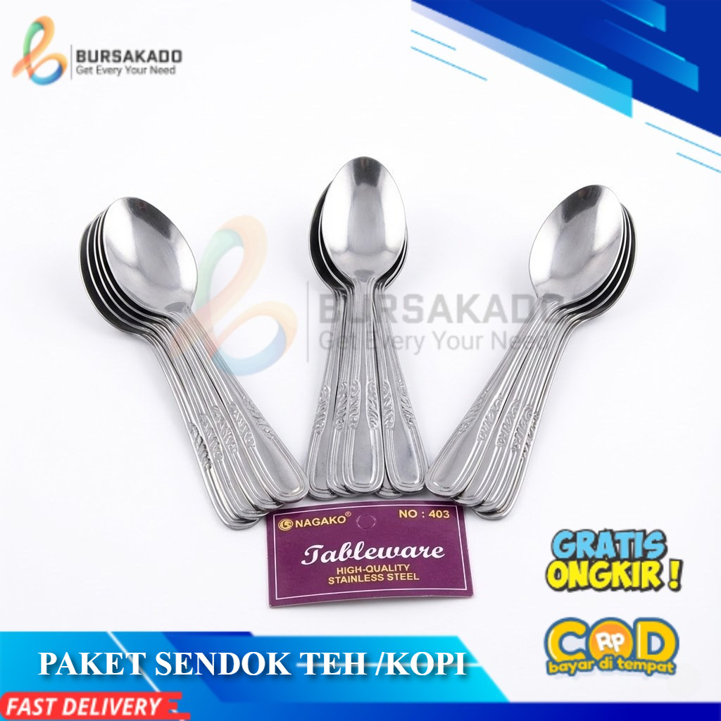 Sendok Teh Kopi Mini Tebal Stainless Steel Anti Karat Tahan Lama Satuan Lusinan