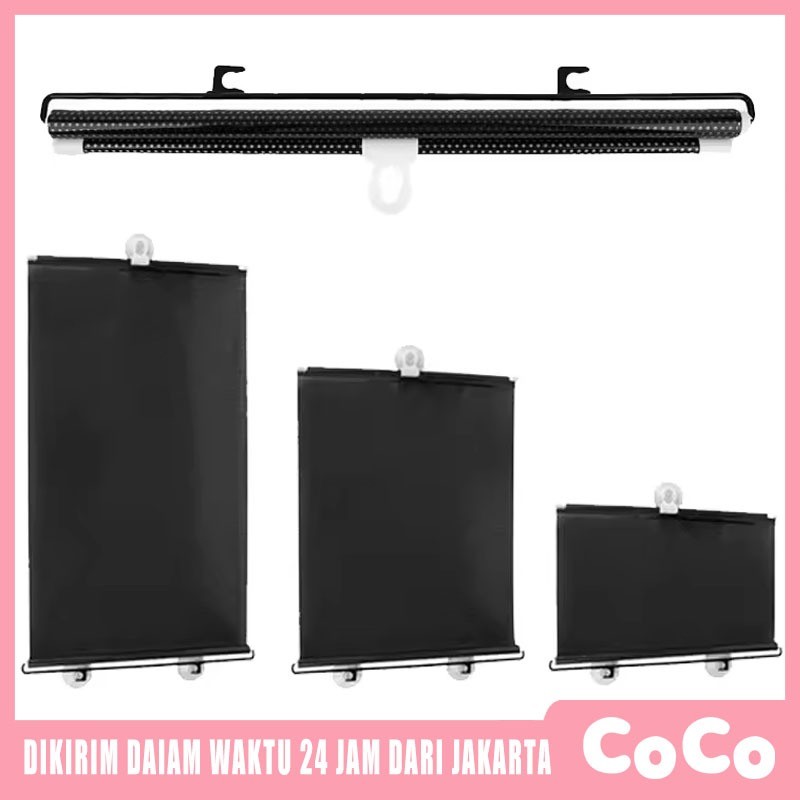Sunshield Roll Pelindung Panas Dashboard Kaca Tirai Gulung Tirai Mobil Model Roll Gulung