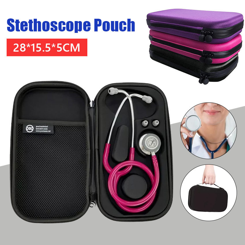 Tas Organizer Stetoskop – Hardcase Semi Tahan Air, Perlindungan Lengkap, Warna Merah Muda/Ungu/Hitam
